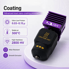 Coating Hotend for Bambu Lab X2D P2S H2S A1 Series 0.2 0.4 0.6 0.8mm Wear Resistant Nozzle with Silicone Sock High Flow 300°C