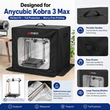 FYSETC Dust Cover for Anycubic Kobra 3 Max 3D Printer Enclosure Waterproof Fireproof Oxford Cloth with Silver Lining Viewing Window