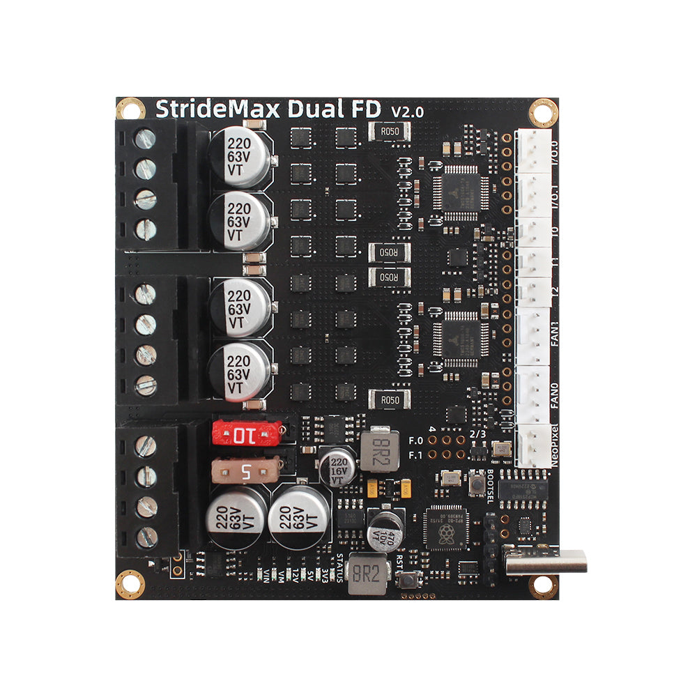 StrideMax Dual FD Motherboard Dual Tmc5160 and Car Fuse 60V Max Boards Support Klipper & RRF for Voron VZ 3D Printers