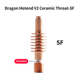 FYSETC Upgrade Ceramic Throat High Flow Heatbreak For Dragon Hotend V2 Ceramic Throat-SF/HF Ceramic Throat For Sprite Extruder  And V6 Smooth Ceramic Throat