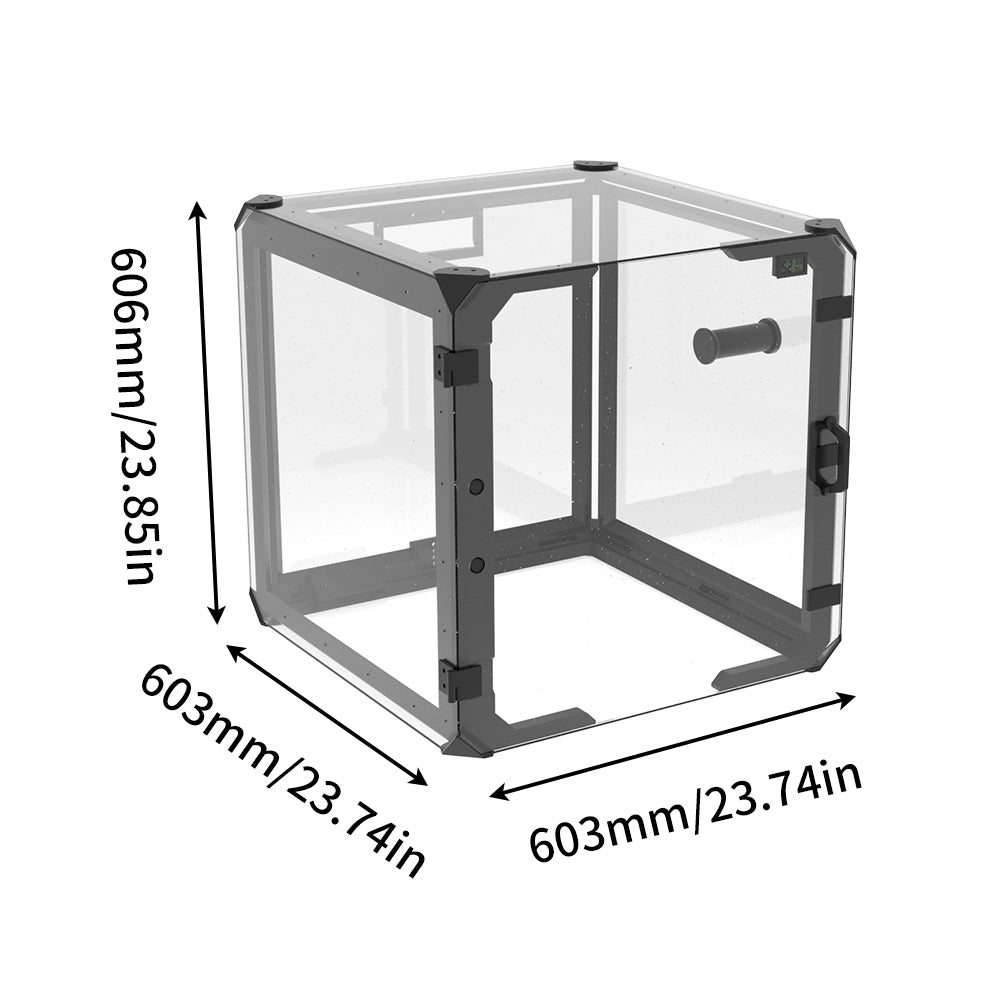 FYSETC 3d Printer Enclosure Dust-proof Display Cover with LED and Filter 3D Printer Acrylic enclosure for Creality Bambu Prusa
