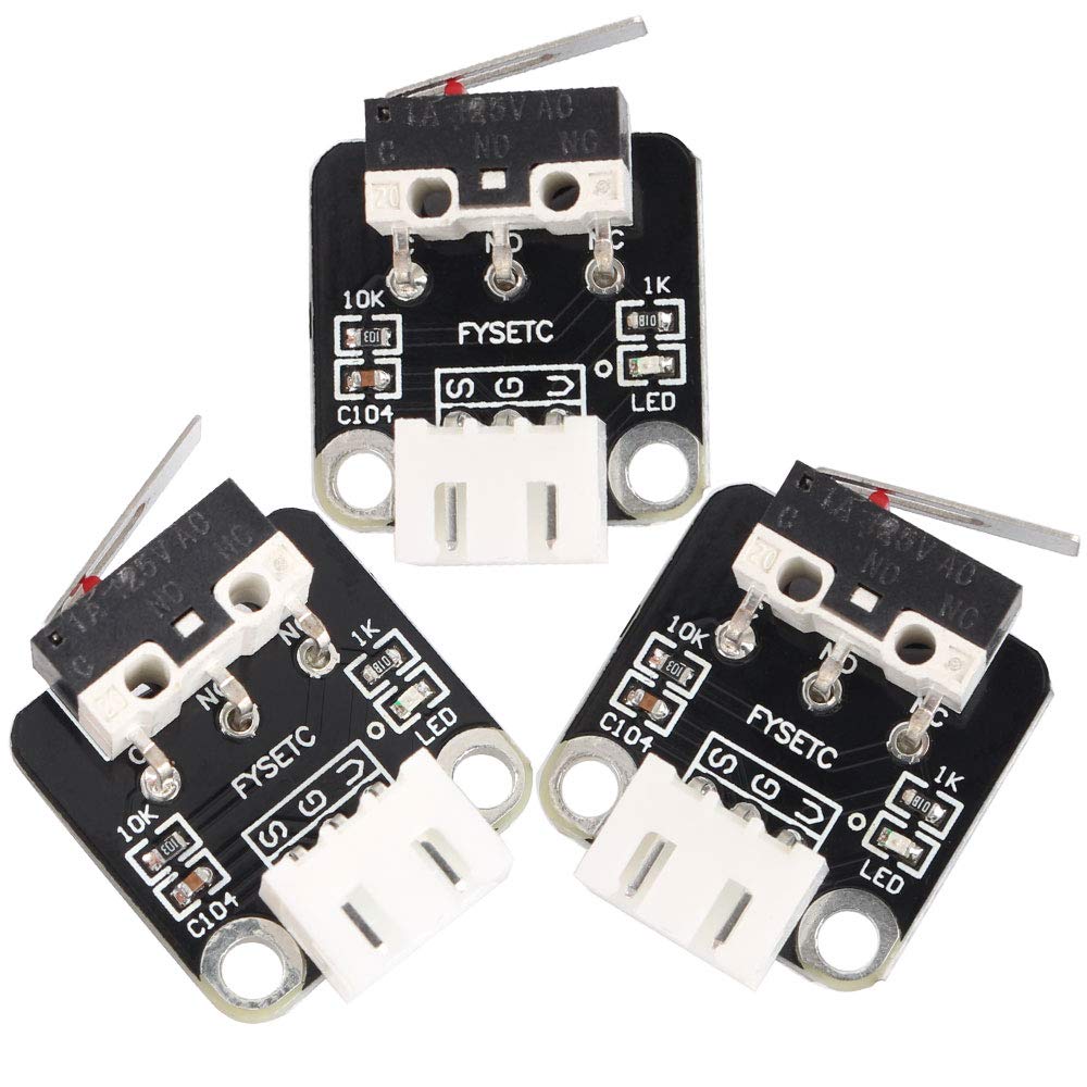 FYSETC 3D Printer Part Accessories Limit Switch Mechanical Switch Module Endstops Switch for RepRap CR-10 10S Ender 3 Pro S4 S5 Series, 3 Pcs