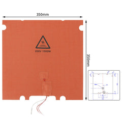 FYSETC 300*300 350*350mm Perforated Silicone Heated Bed Heating Pad 110V 220V 750W/1000W 3D Printer Silicone Heater
