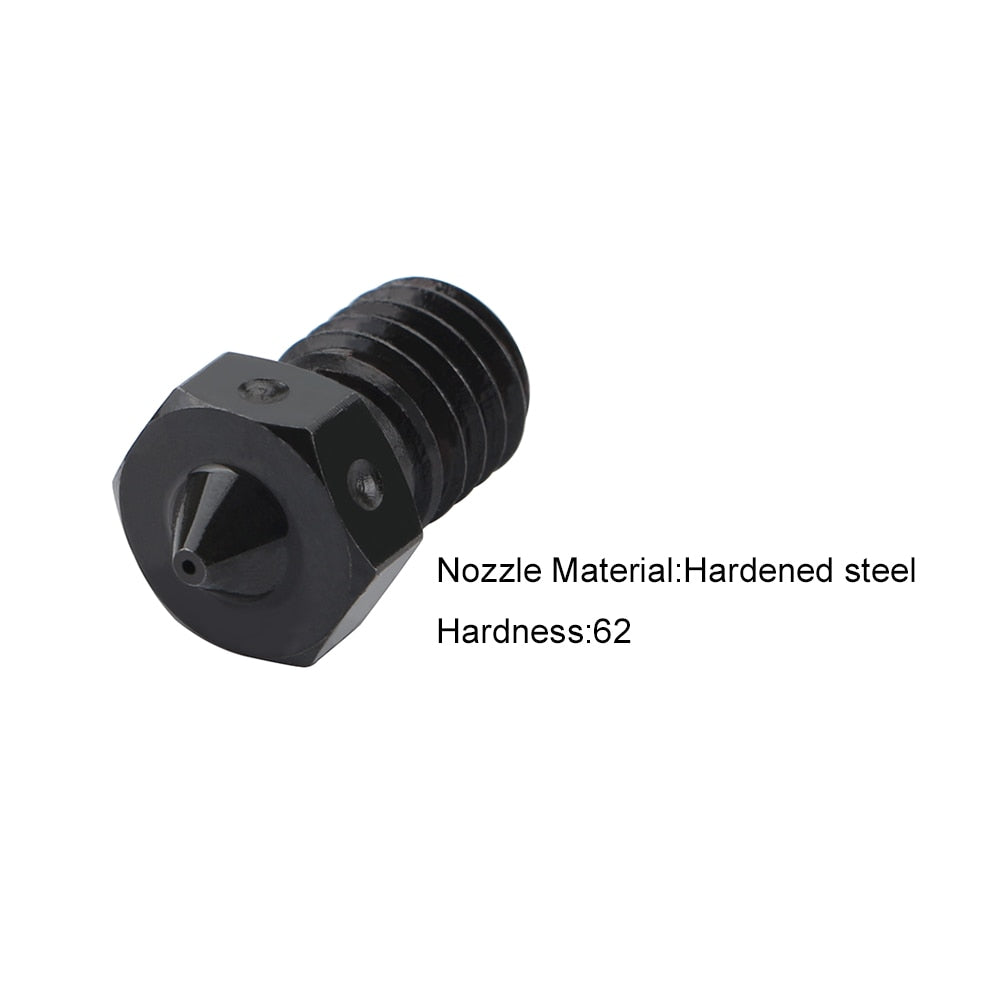 Top Quality Hardened Steel V6 Nozzles For High Temperature 3D Printing PEI PEEK Carbon Fiber Filament For E3D Titan Aero Hotend