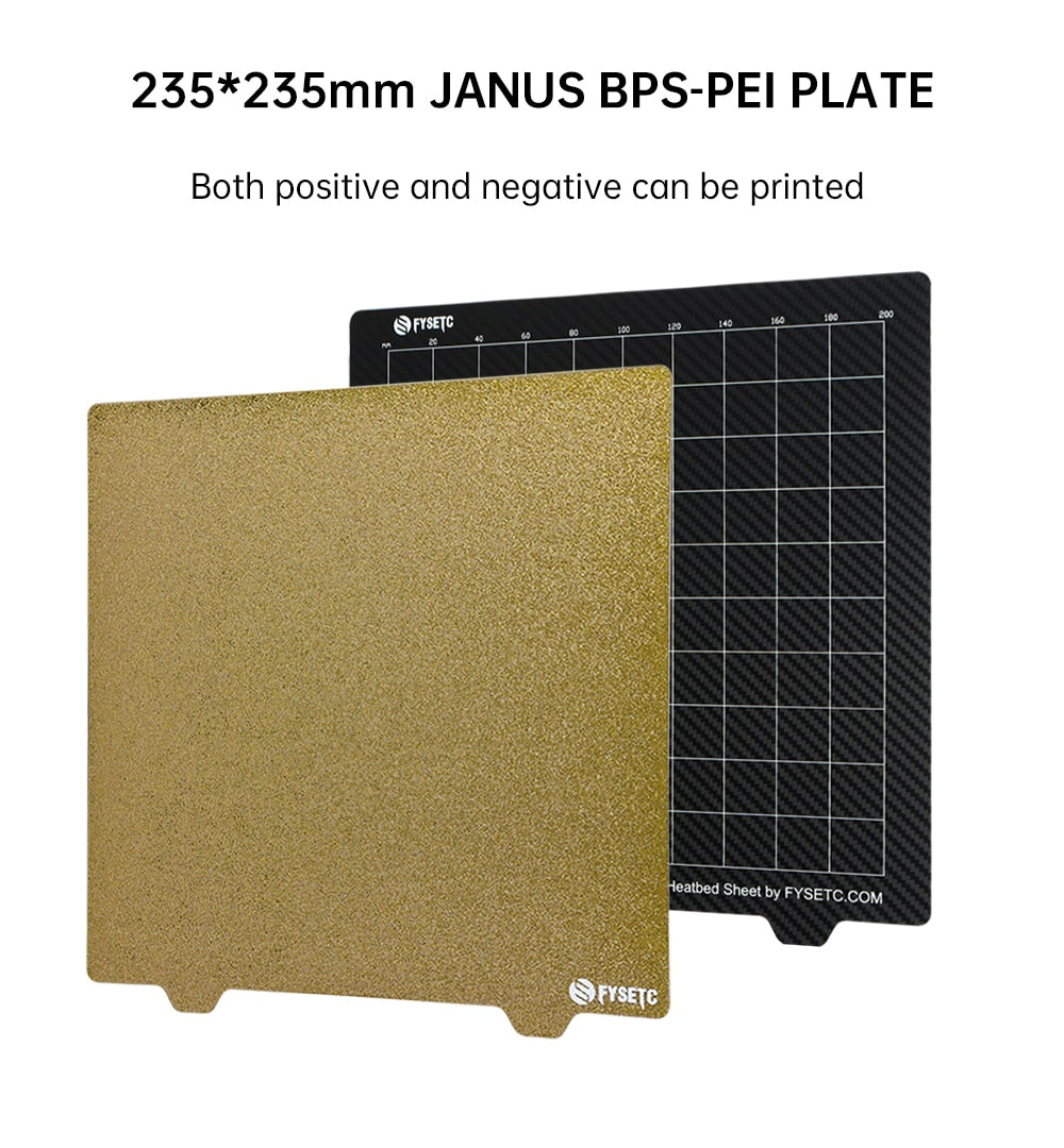 FYSETC PET Dual Carbon Fiber &amp; Textured PEI JANUS BPS-PET PLATE Steel Sheet with Magetic base for Ender 3/5 pro CR10 PRUSA Voron